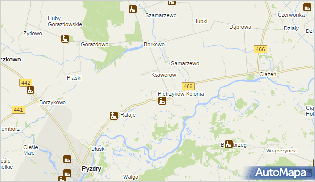 mapa Pietrzyków-Kolonia, Pietrzyków-Kolonia na mapie Targeo