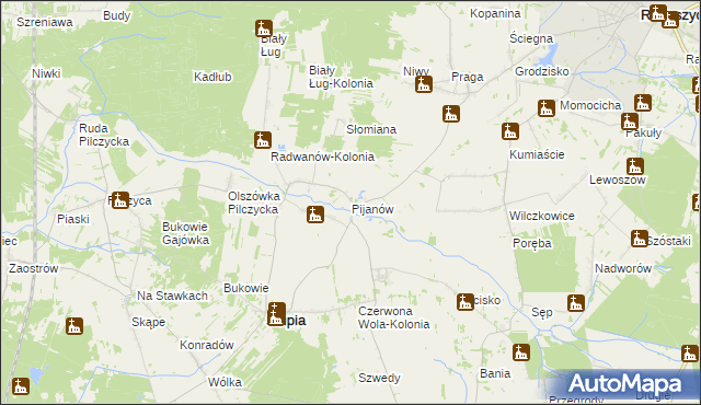 mapa Pijanów, Pijanów na mapie Targeo