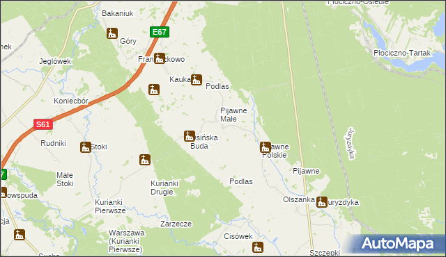 mapa Pijawne Ruskie, Pijawne Ruskie na mapie Targeo