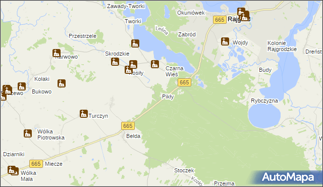 mapa Pikły, Pikły na mapie Targeo