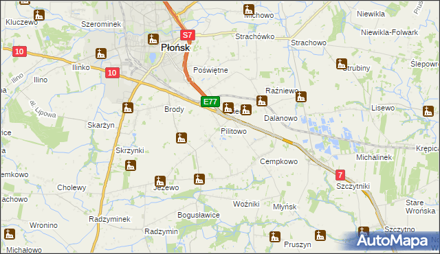 mapa Pilitowo, Pilitowo na mapie Targeo