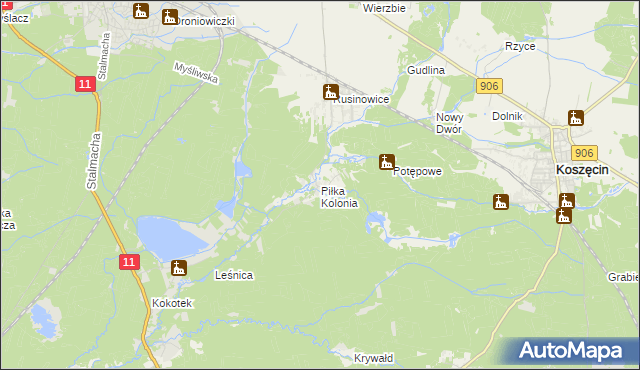 mapa Piłka Kolonia, Piłka Kolonia na mapie Targeo