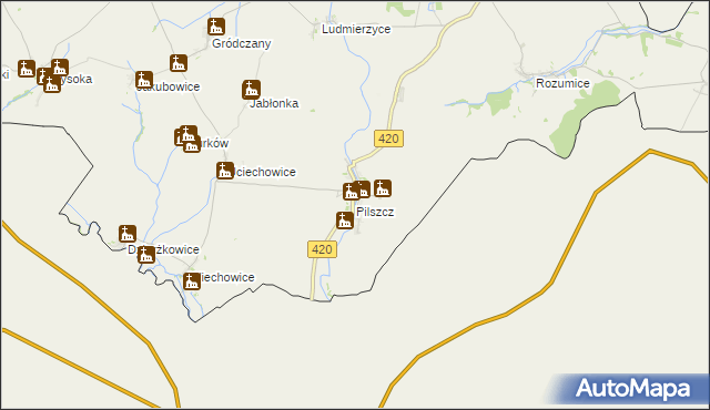 mapa Pilszcz, Pilszcz na mapie Targeo