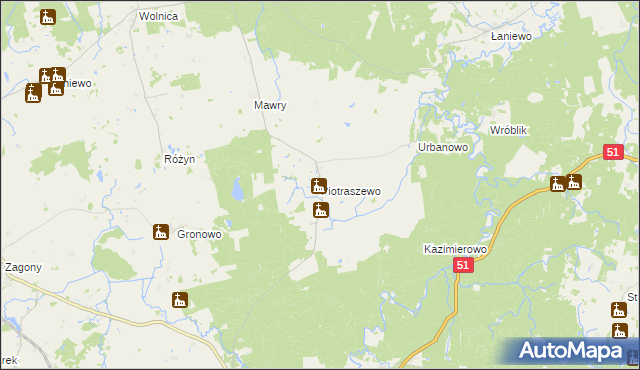 mapa Piotraszewo, Piotraszewo na mapie Targeo