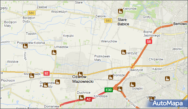 mapa Piotrkówek Mały, Piotrkówek Mały na mapie Targeo