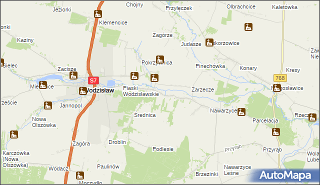 mapa Piotrkowice gmina Wodzisław, Piotrkowice gmina Wodzisław na mapie Targeo