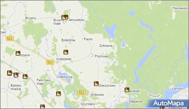 mapa Piotrkowo gmina Susz, Piotrkowo gmina Susz na mapie Targeo