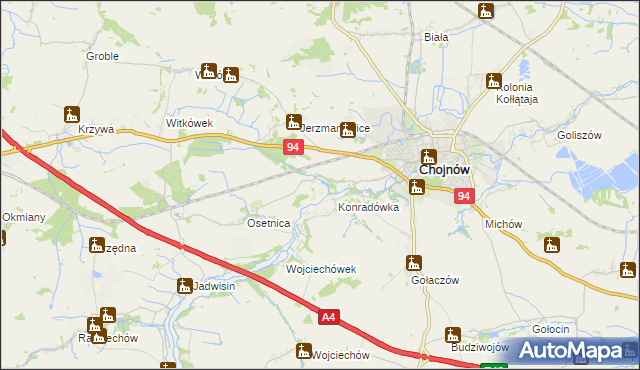 mapa Piotrowice gmina Chojnów, Piotrowice gmina Chojnów na mapie Targeo