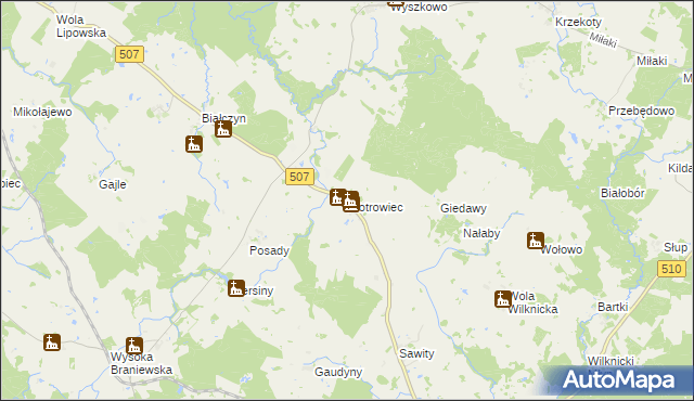 mapa Piotrowiec gmina Pieniężno, Piotrowiec gmina Pieniężno na mapie Targeo