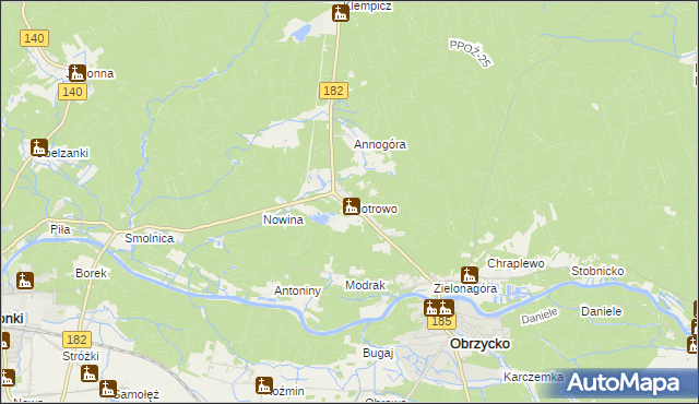 mapa Piotrowo gmina Obrzycko, Piotrowo gmina Obrzycko na mapie Targeo