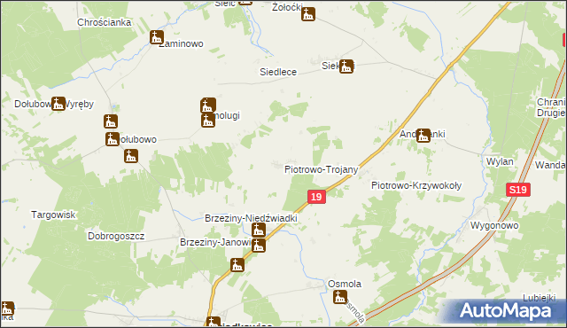 mapa Piotrowo-Trojany, Piotrowo-Trojany na mapie Targeo