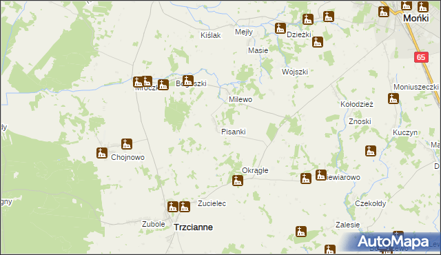 mapa Pisanki, Pisanki na mapie Targeo