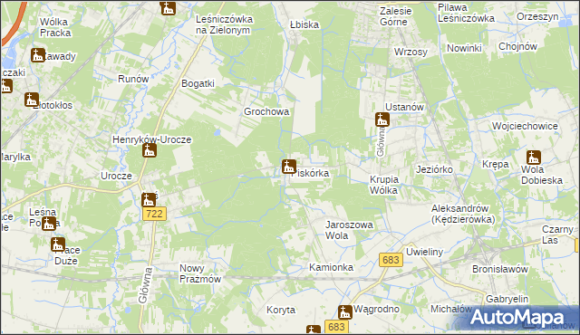 mapa Piskórka, Piskórka na mapie Targeo