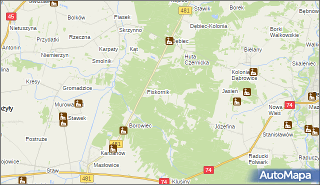 mapa Piskornik Czernicki, Piskornik Czernicki na mapie Targeo