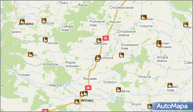 mapa Piskorzyna, Piskorzyna na mapie Targeo