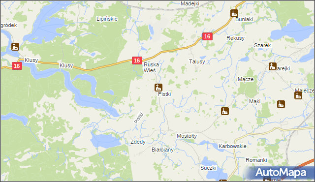 mapa Pistki gmina Ełk, Pistki gmina Ełk na mapie Targeo