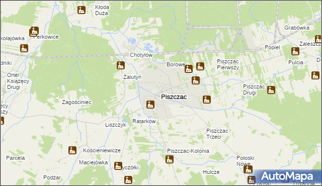 mapa Piszczac, Piszczac na mapie Targeo