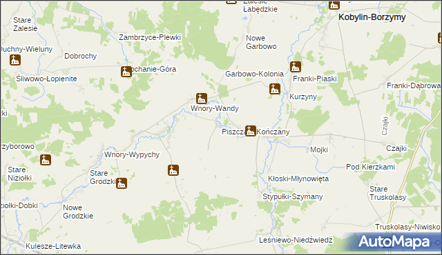 mapa Piszczaty-Kończany, Piszczaty-Kończany na mapie Targeo