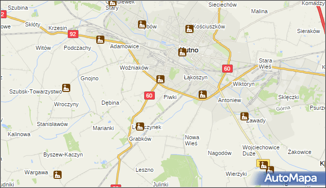 mapa Piwki, Piwki na mapie Targeo