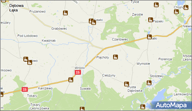 mapa Pląchoty, Pląchoty na mapie Targeo