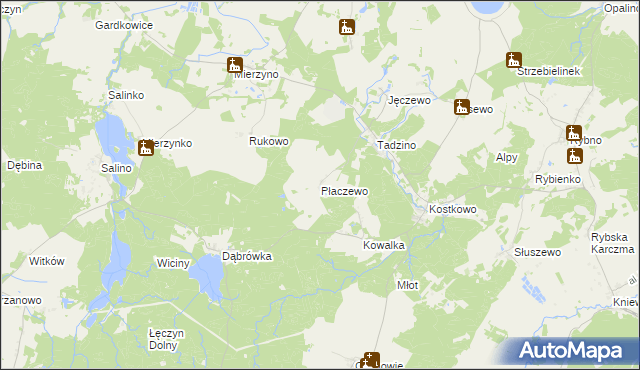 mapa Płaczewo gmina Gniewino, Płaczewo gmina Gniewino na mapie Targeo