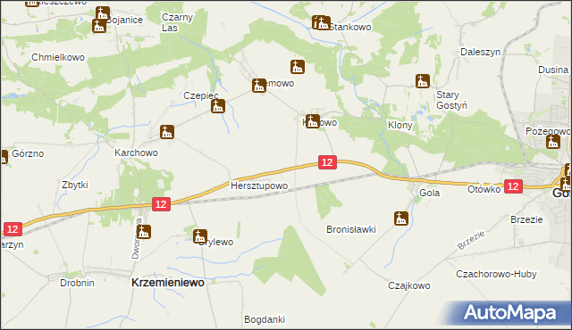 mapa Płaczkowo gmina Gostyń, Płaczkowo gmina Gostyń na mapie Targeo