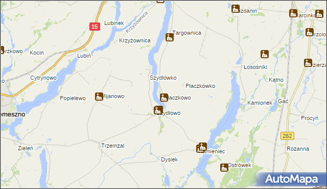 mapa Płaczkowo gmina Trzemeszno, Płaczkowo gmina Trzemeszno na mapie Targeo