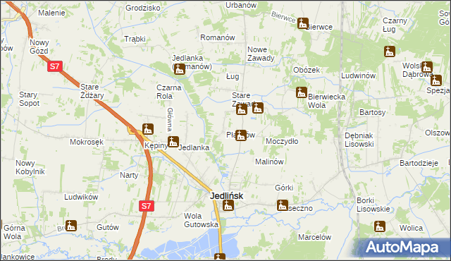 mapa Płasków, Płasków na mapie Targeo