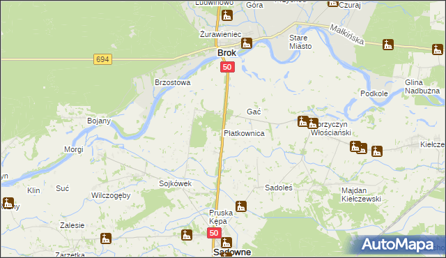 mapa Płatkownica, Płatkownica na mapie Targeo