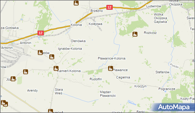 mapa Pławanice-Kolonia, Pławanice-Kolonia na mapie Targeo