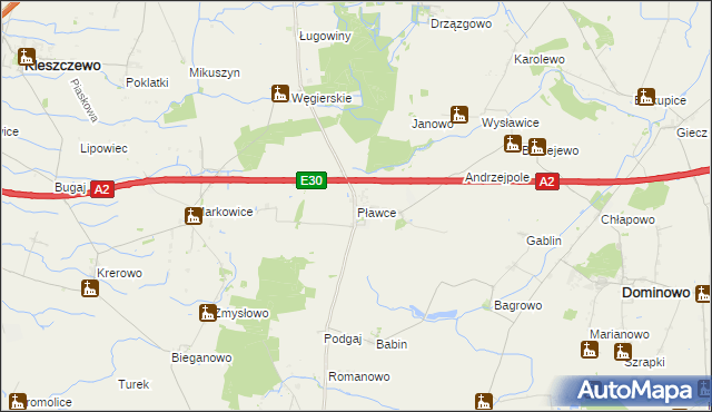 mapa Pławce, Pławce na mapie Targeo