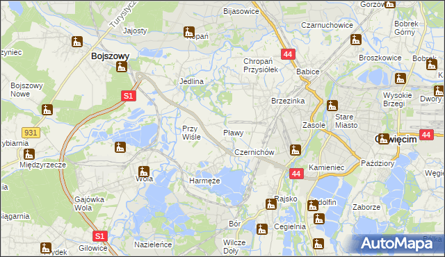 mapa Pławy, Pławy na mapie Targeo