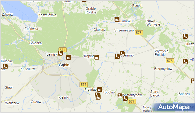 mapa Plebanka gmina Gąbin, Plebanka gmina Gąbin na mapie Targeo