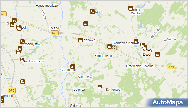 mapa Plebanowce gmina Nowy Dwór, Plebanowce gmina Nowy Dwór na mapie Targeo