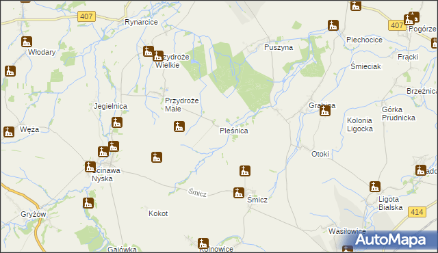 mapa Pleśnica, Pleśnica na mapie Targeo