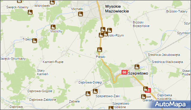 mapa Plewki gmina Szepietowo, Plewki gmina Szepietowo na mapie Targeo