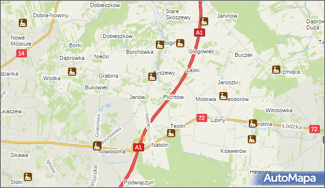 mapa Plichtów, Plichtów na mapie Targeo