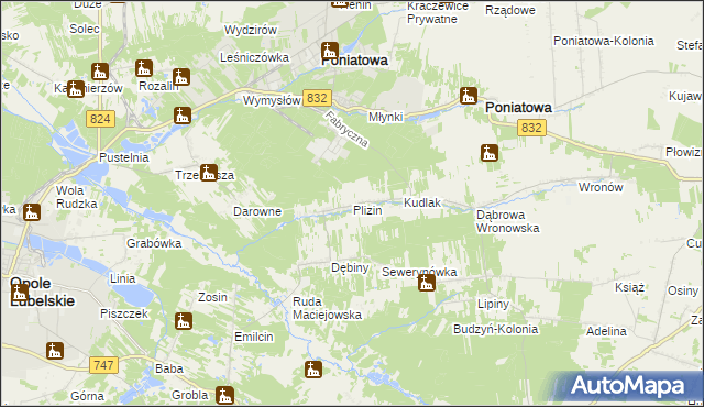 mapa Plizin, Plizin na mapie Targeo