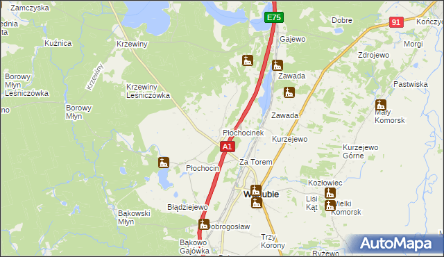 mapa Płochocinek, Płochocinek na mapie Targeo