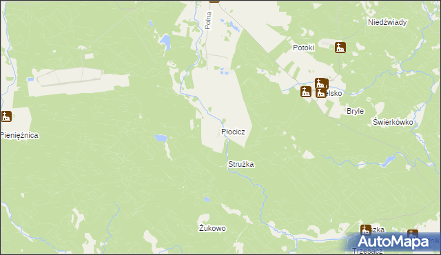 mapa Płocicz gmina Koczała, Płocicz gmina Koczała na mapie Targeo