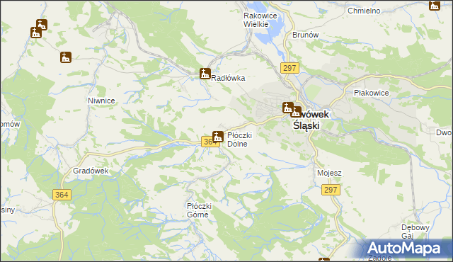 mapa Płóczki Dolne, Płóczki Dolne na mapie Targeo