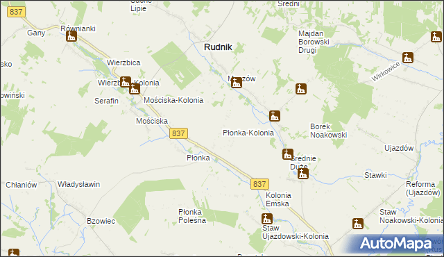 mapa Płonka-Kolonia, Płonka-Kolonia na mapie Targeo