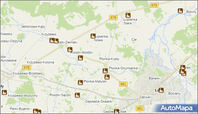 mapa Płonka-Kozły, Płonka-Kozły na mapie Targeo