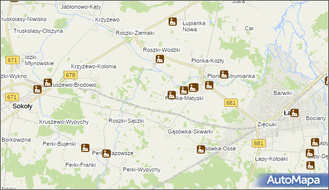 mapa Płonka-Matyski, Płonka-Matyski na mapie Targeo