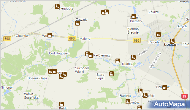 mapa Płosodrza, Płosodrza na mapie Targeo