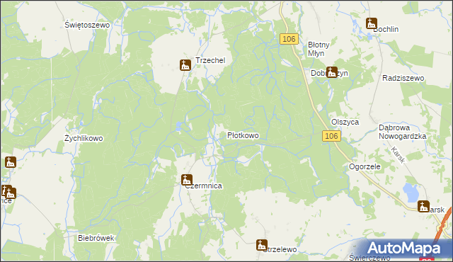 mapa Płotkowo, Płotkowo na mapie Targeo