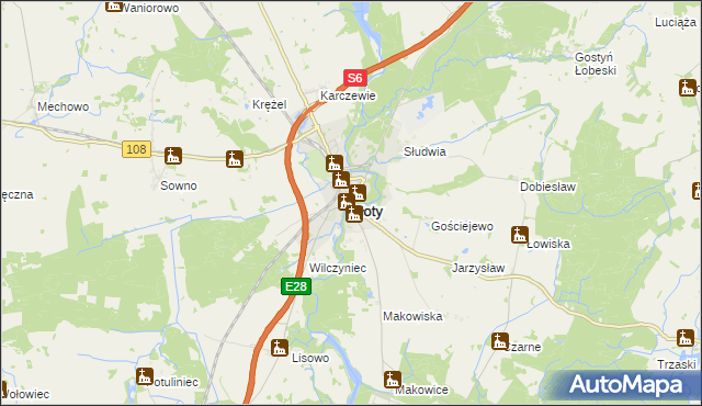 mapa Płoty powiat gryficki, Płoty powiat gryficki na mapie Targeo