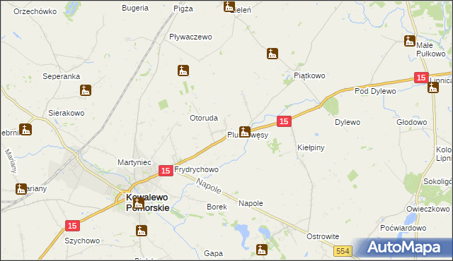 mapa Pluskowęsy gmina Kowalewo Pomorskie, Pluskowęsy gmina Kowalewo Pomorskie na mapie Targeo