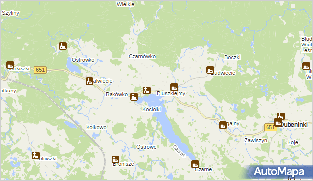 mapa Pluszkiejmy, Pluszkiejmy na mapie Targeo