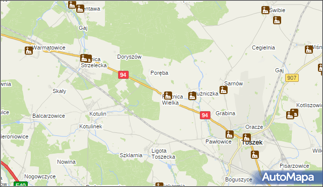 mapa Płużnica Wielka, Płużnica Wielka na mapie Targeo